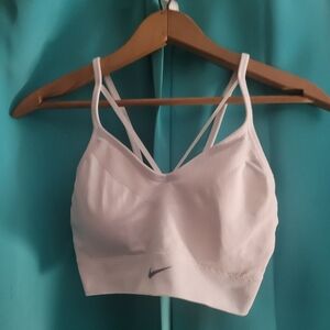Nike Women's Strappy White Sports Bra Size M 24" W Nylon/Spandex